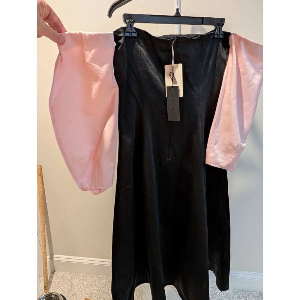 Gianni Bini‎ Nastia Liukin Black 3/4 Dress Puff Sleeve Formal Size 8 FLAW READ